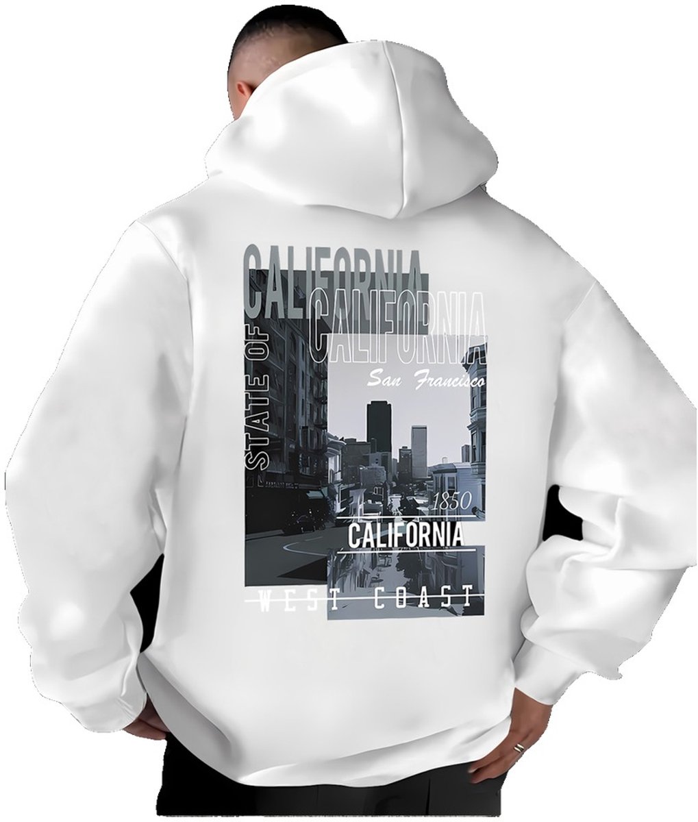 Currero Hoodie Heren Warme Hoodie Met Capuchon Comfortabele Sweater Casual Trui Pullover Herentrui Wit