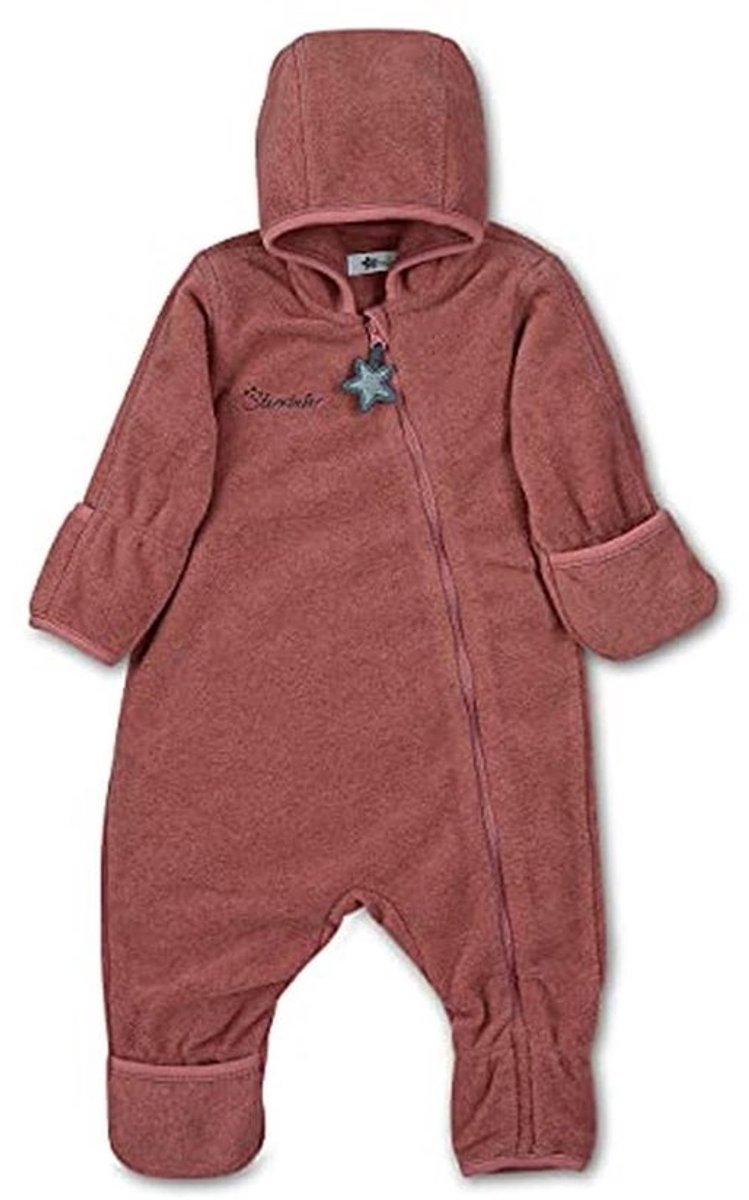 Fleece Overall Uniseks-Baby Jumpsuit met Rits, Capuchon en Handschoenen