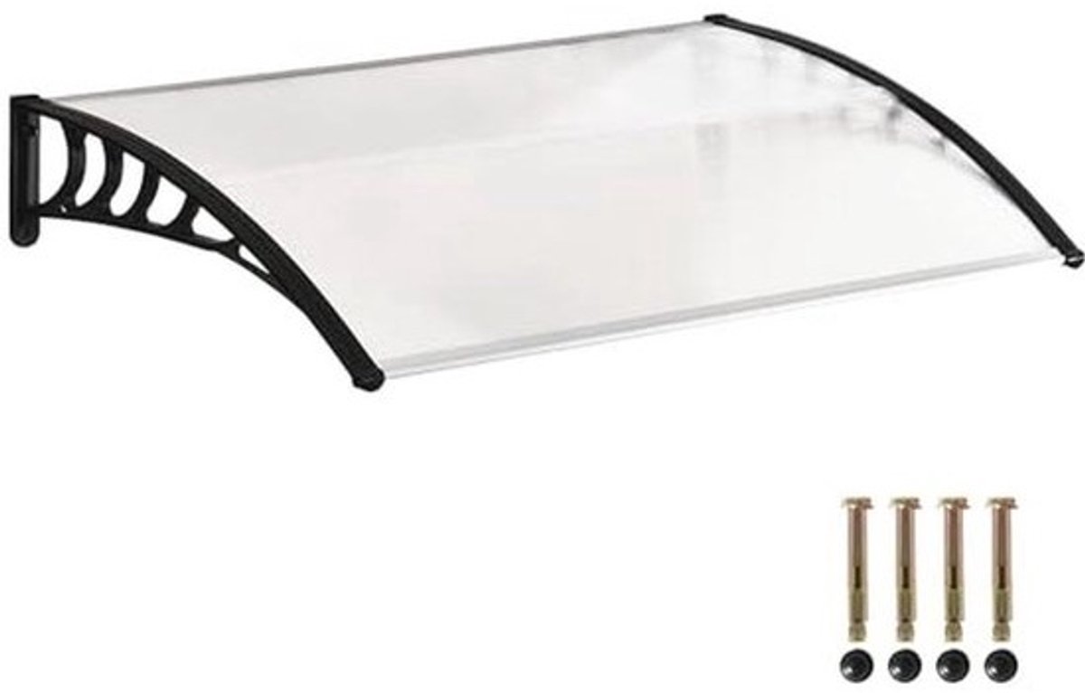 Boogvormige Luifel voor Voordeur - Polycarbonaat Deurafdak met UV-bescherming en Regenbescherming - 90 x 150 cm