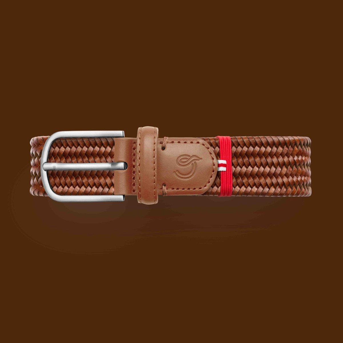LA BOUCLE BROEKSRIEM - Vendome leather classic cognac brown
