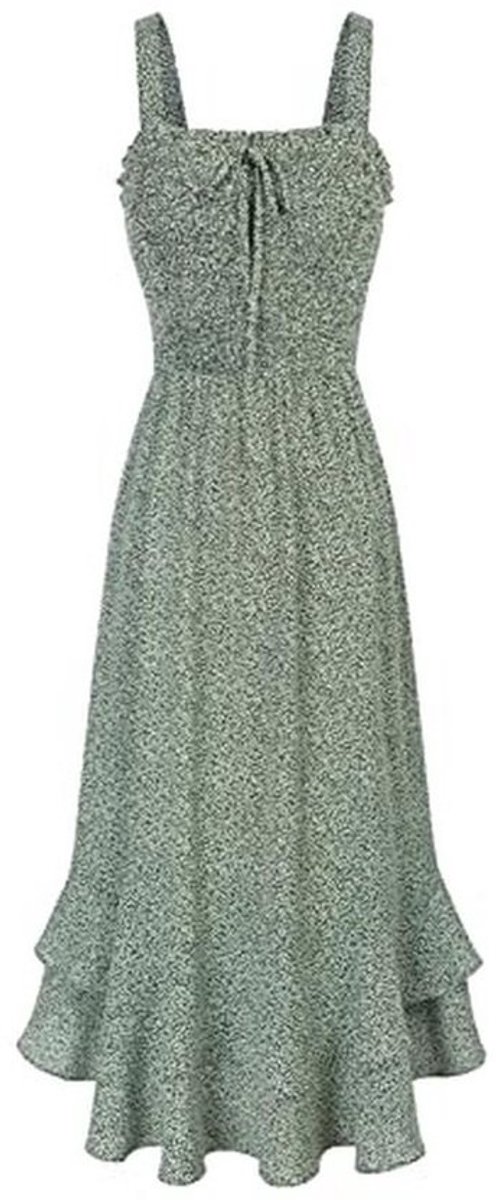 Dames Lange Bloemenjurk Mouwloos Maxi Bohemien Strandjurk