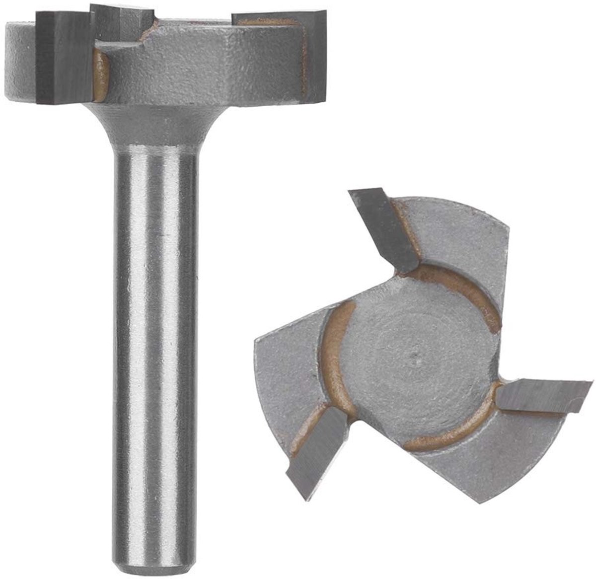 Milling Cutter 6mm Schacht van 45# Koolstofstaal met Legering Snijkop voor Houtbewerking en Freeswerkzaamheden