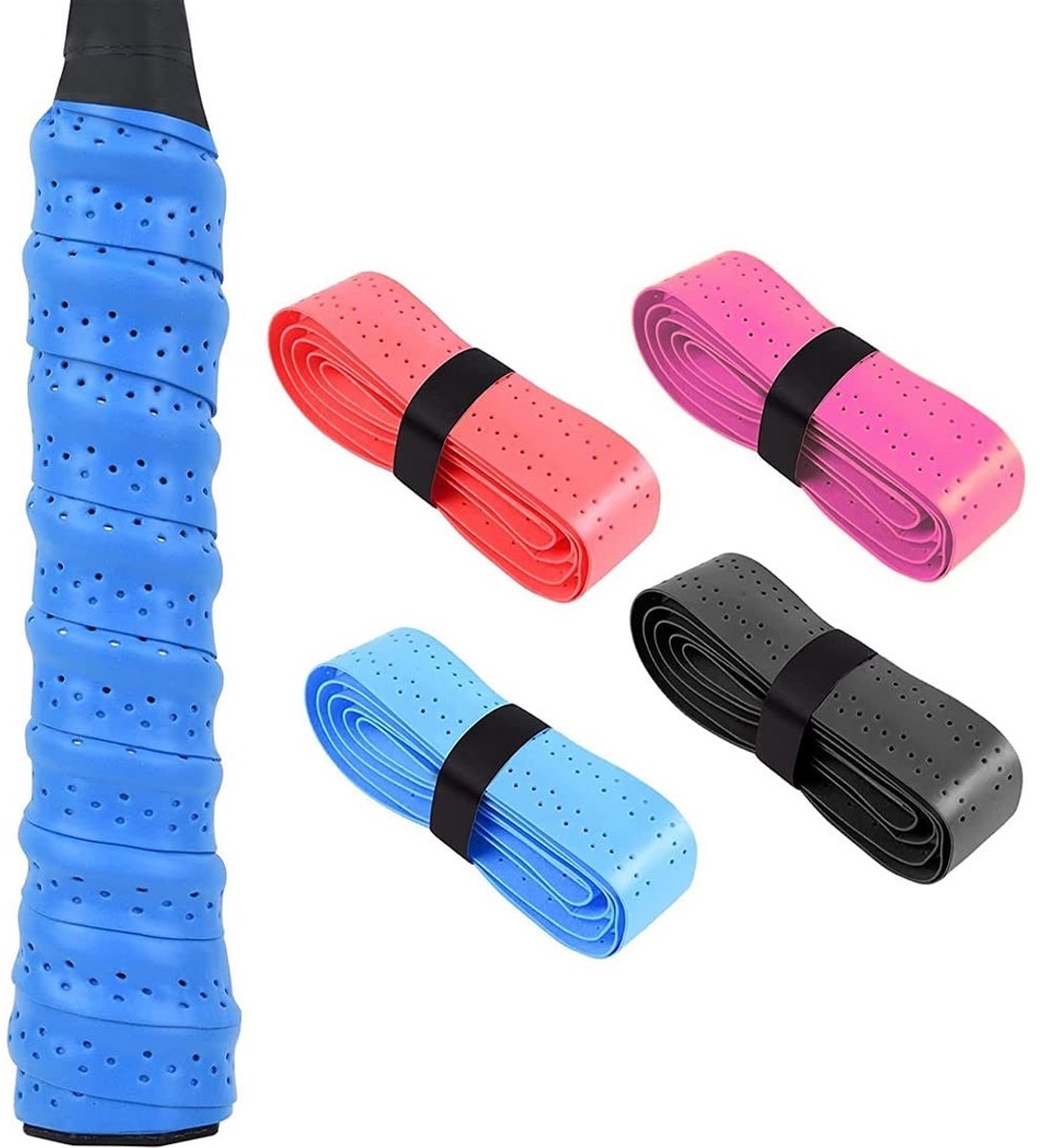 Inovra- Gripband Antislip - Badminton/Tennis/Squash - 4 Stuks - Duurzaam PU/EVA - Zweetabsorberend - Slank Ontwerp 110 cm x 25 mm - Overgrip
