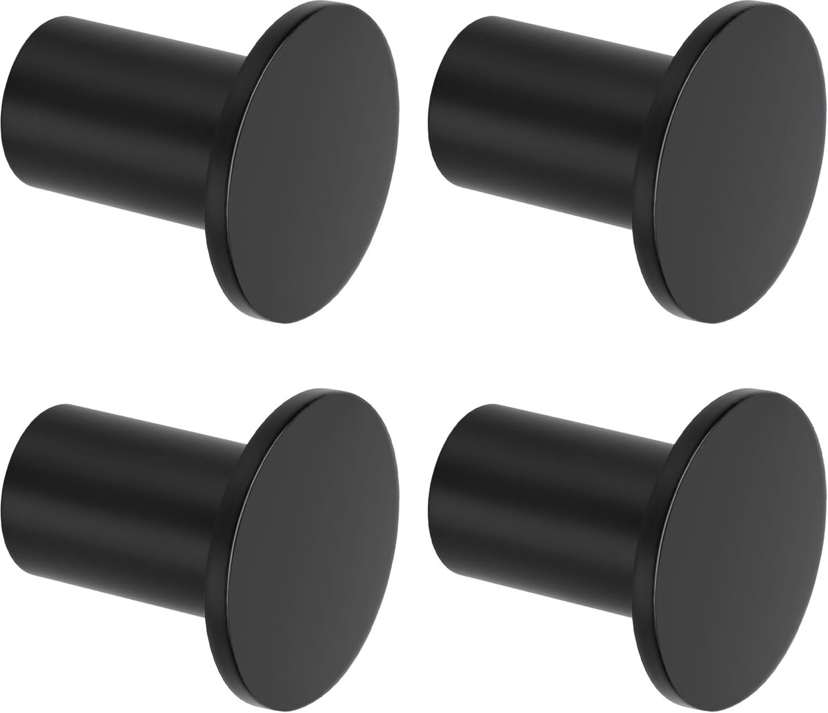 SnelShoppen - Matte Zwarte Handdoekhaak Set van 4 - Roestvrijstalen Towel Hooks voor Badkamer, Keuken, Toilet - Grote Capaciteit en Duurzaam