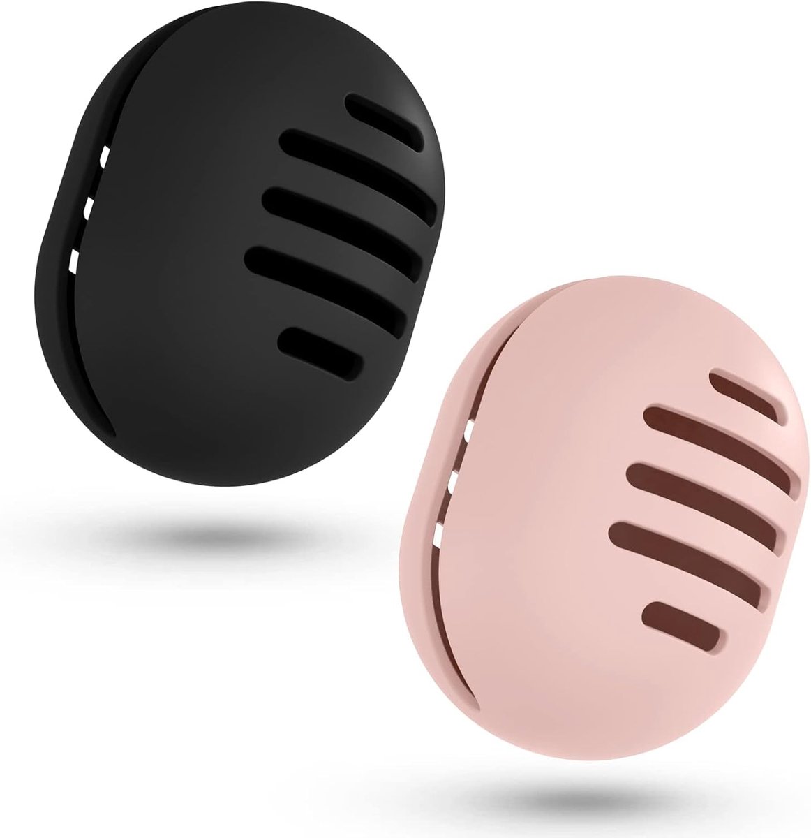 Thijox - Ademende Siliconen Beauty-Blender Set van 2, Onbreekbare Draagbare Make-up Spons met Reistas, Zwart en Roze voor Perfekte Make-up Resultaten