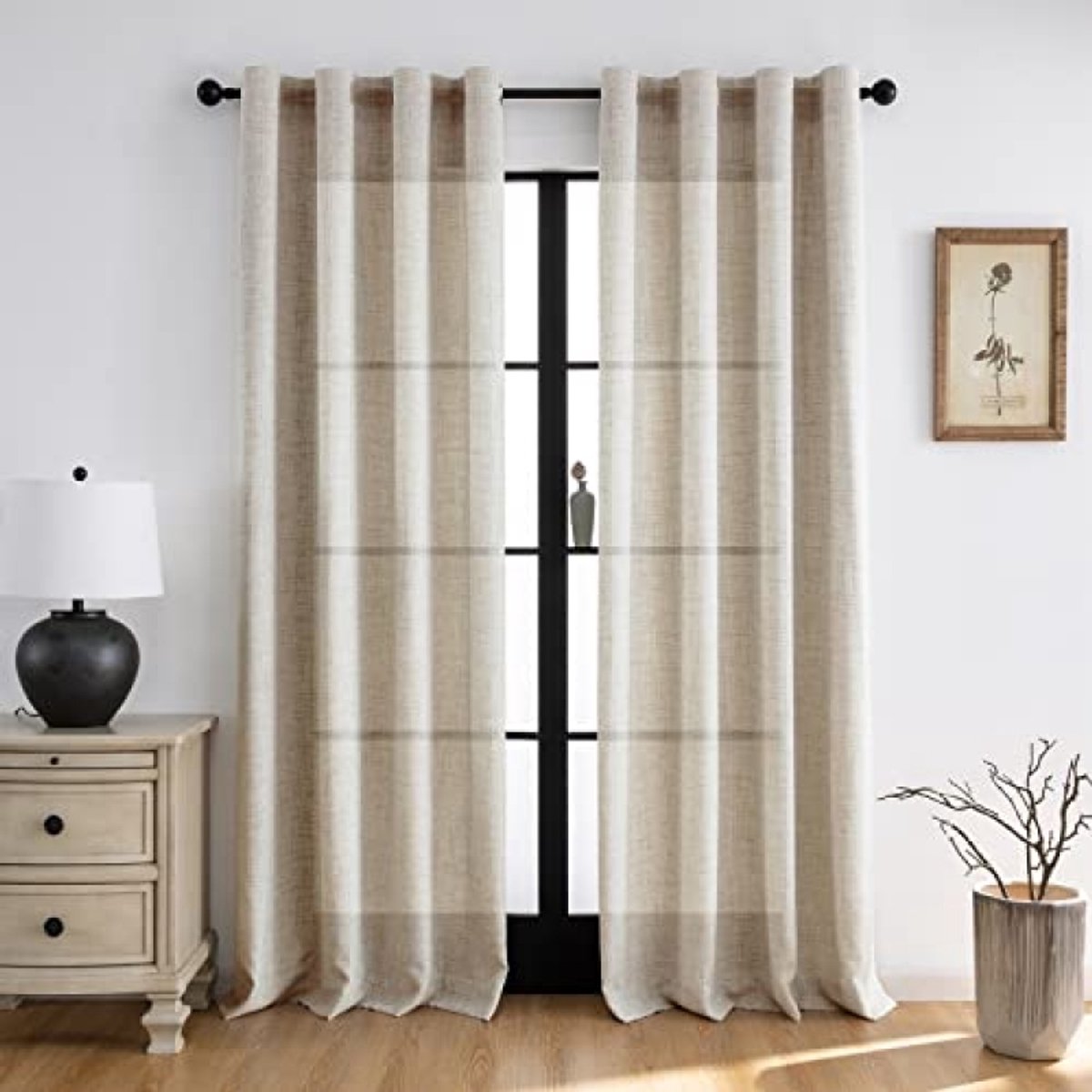 Nazik Living Gordijnen met plooiband - Beige - 140B x 245H cm - 2 Panelen - Regenbooghennep - Zachte stof