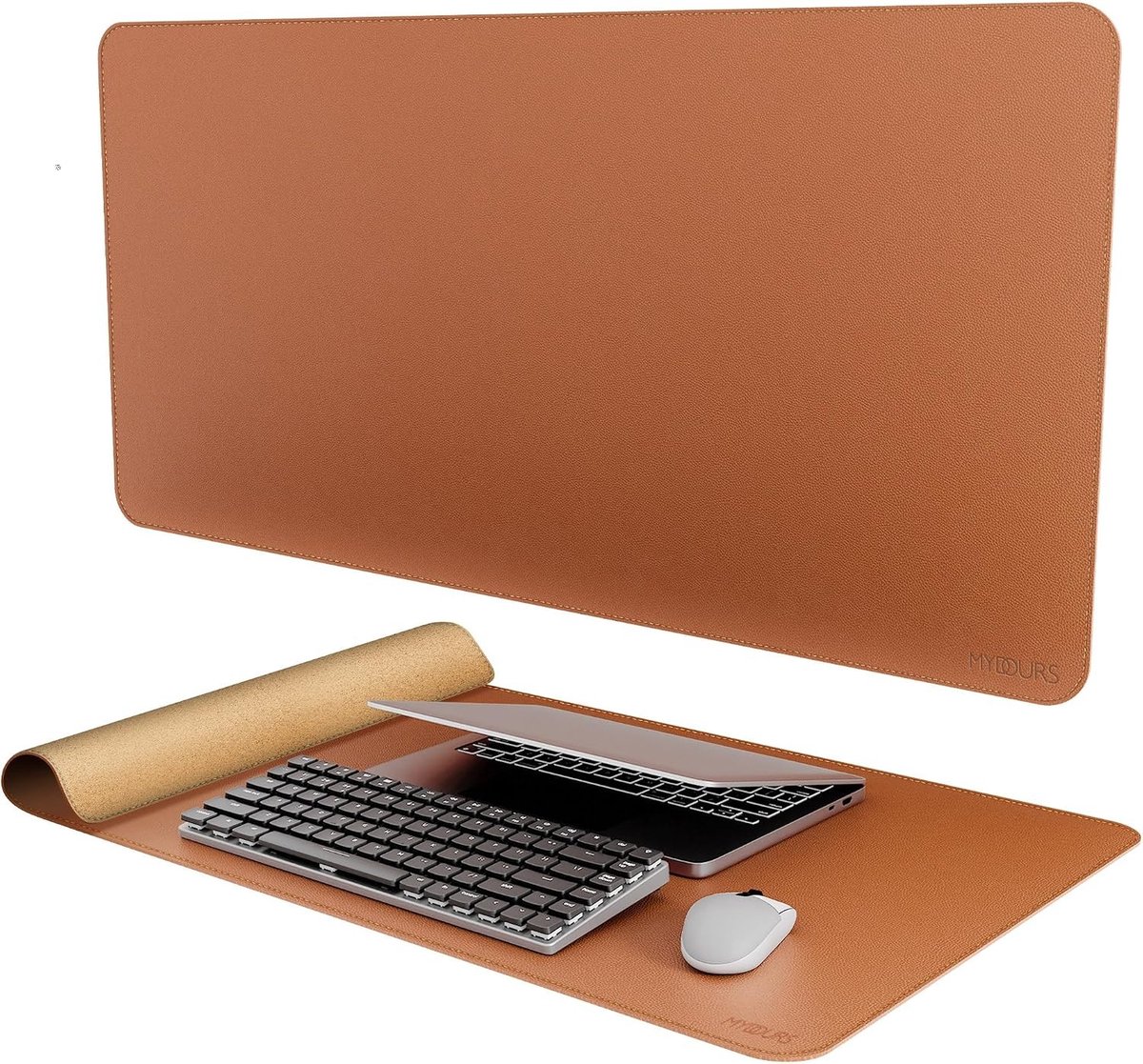 Extra Grote Bureau Mat van PU Leer, 100 x 50 cm - Duurzame Dubbelzijdige Gaming Muismat, Gemakkelijk Schoon te Maken Bureau Onderlegger voor Computer en Toetsenbord