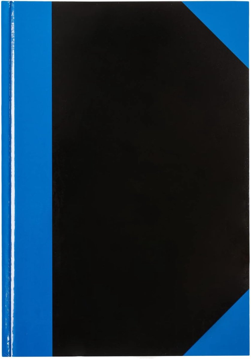 Thijox - Notitieboek DIN A4 - 96 Vel Gelijnd - Harde Kaft Blauw/Zwart - Ideaal voor School, Kantoor en Notities