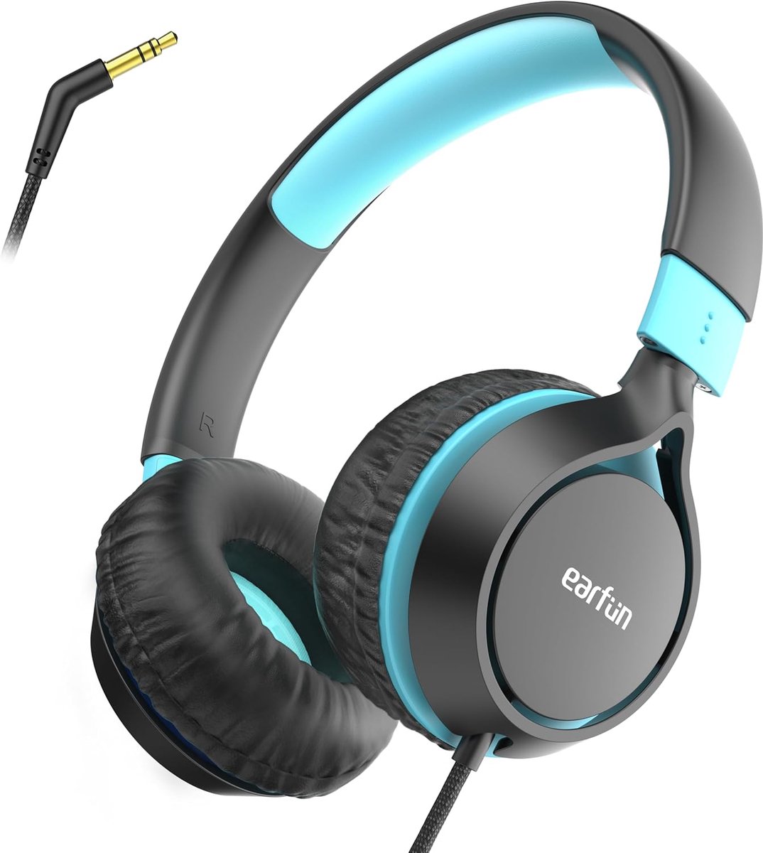 Thijox - Opvouwbare Kinderkoptelefoon met Volumebeperking 85dB, Lichtgewicht On-Ear Hoofdtelefoon voor Kinderen, Verstelbare Hoofdband, Zwart - Ideaal