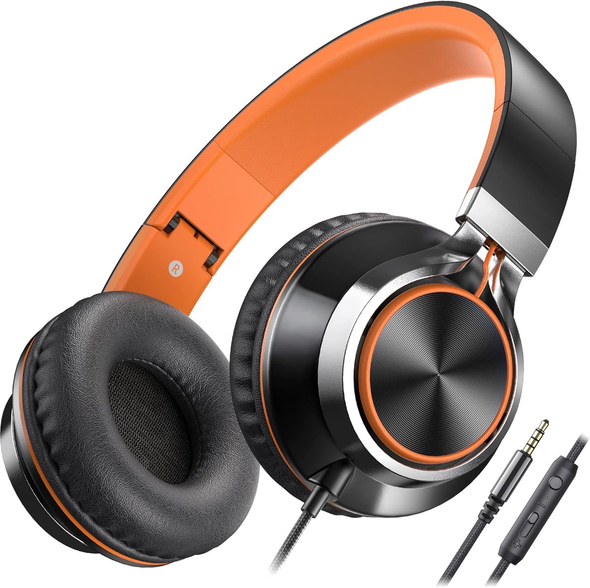 Thijox - Ailihen C8 Hoofdtelefoon Bedraad met Microfoon - Opvouwbare On-Ear Headsets met Volumeregeling en HD Stereogeluid - 3,5 mm Jack voor Laptop,