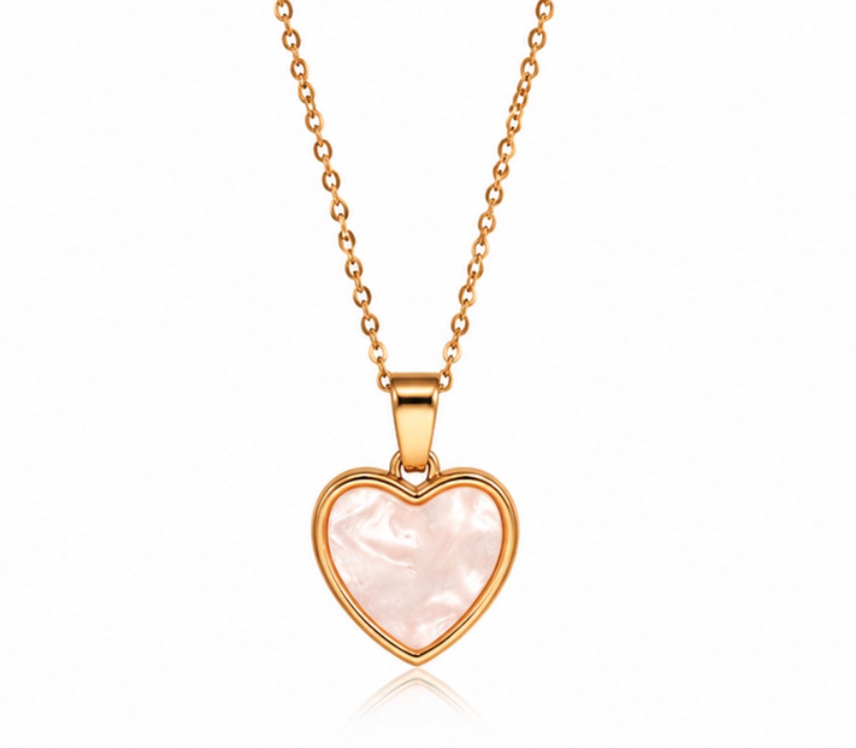 ketting met zwarte hartje - verguld - Stijlvolle ketting - Goudkleurig - Roestvrijstalen -Cadeau Voor Vrouwen- cadeau -Valentijn - Liefde - Verrassing
