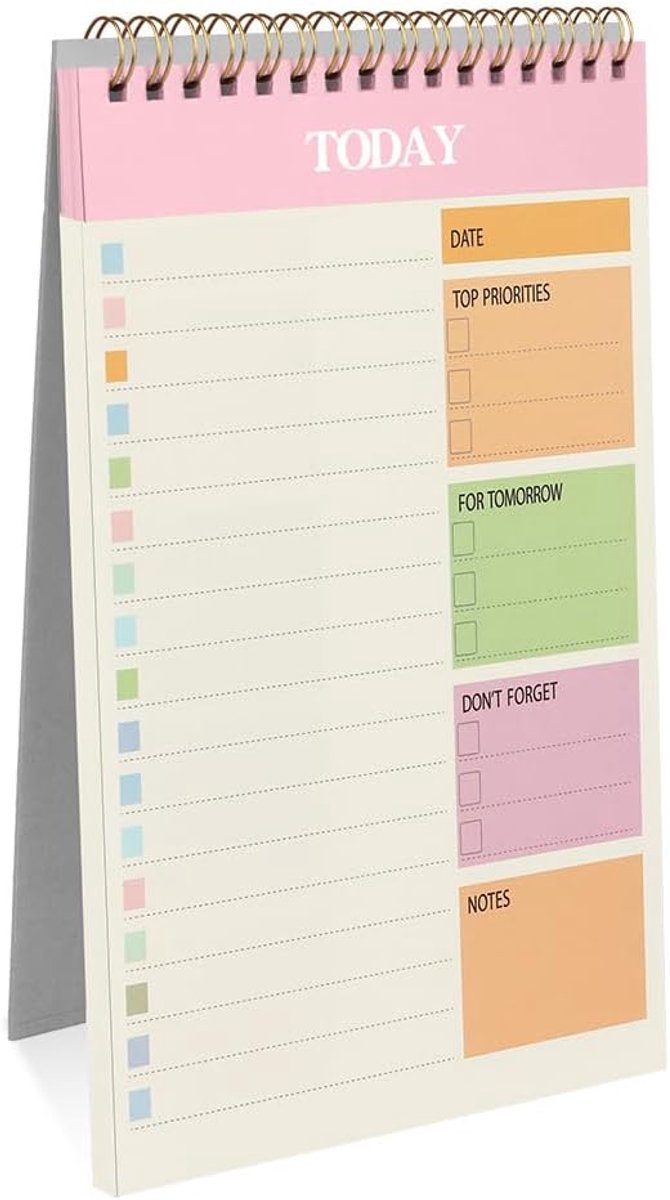 SnelShoppen - OFFCUP Wekelijkse Planner A5 - 52 Afscheurbare Vellen - Ongedateerde Dagelijkse To Do List Pad - Roze - Perfect voor Kantoor en School