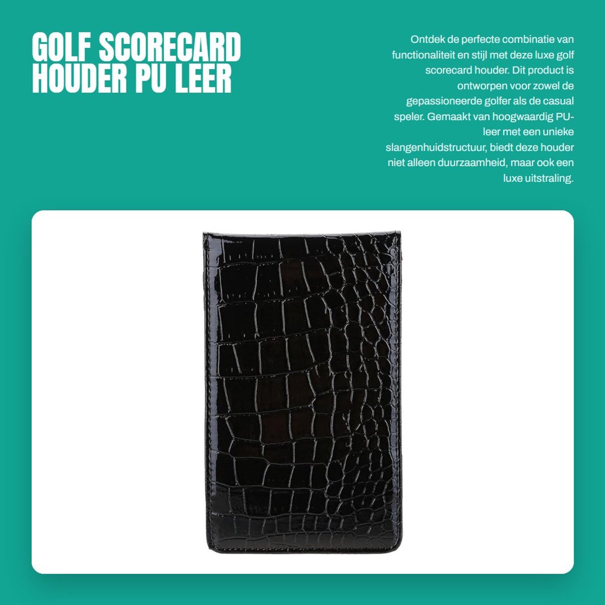 Inovra- Scorecard Houder Duurzaam - Golf Kaarthouder - PU Leer - Lichtgewicht - Slijtvast - Inclusief Houten Stift