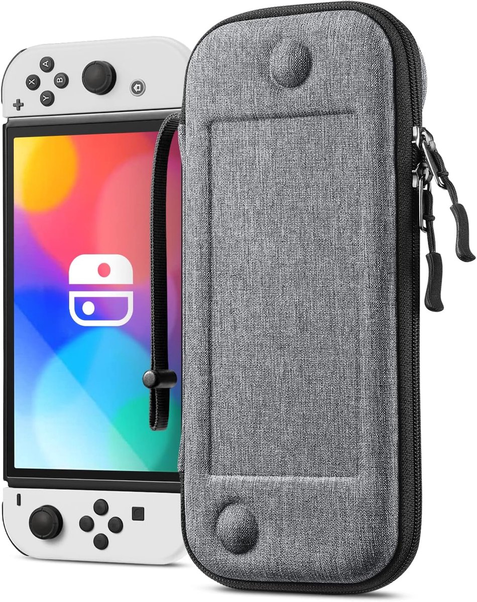 Thijox - Ultradun Hard Shell Hoesje voor Nintendo Switch/Switch OLED - Draagtas Beschermhoes voor Consoles - Grijs - Stijlvol Accessoire voor Gamers