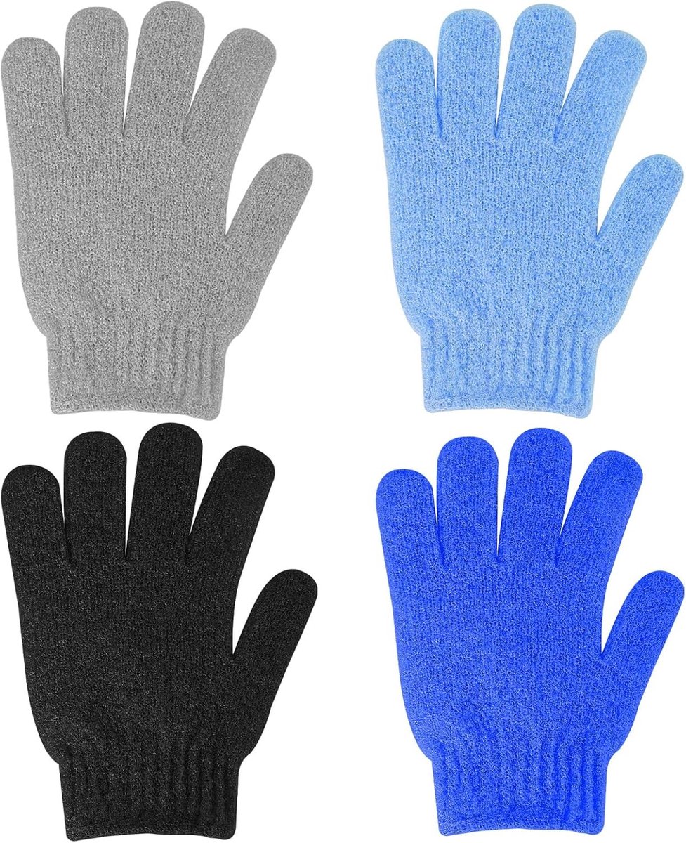 Dubbelzijdige Peeling Douchehandschoenen voor Scrubben van Dode Huid en Verfrissing van de Huid - Natuurlijke Lichaamsschrobber en Luffa Washandjes