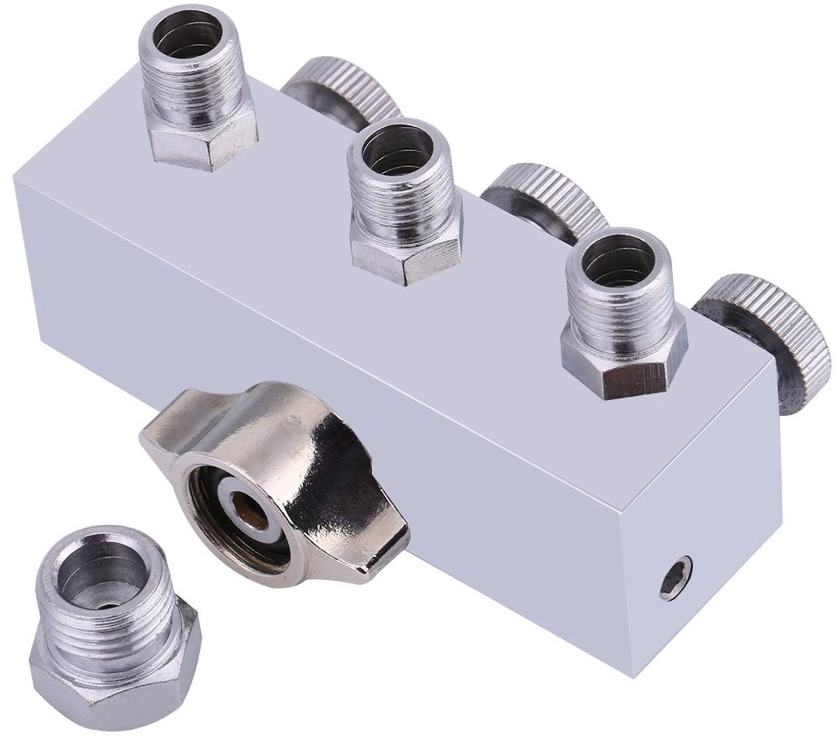 Dailygoods- Luchtslangsplitter 3-weg - Metalen Adapter - Regelkleppen - Airbrush-aansluitingen - Geen lekken - Eenvoudig in gebruik - Luchtverdeelstuk