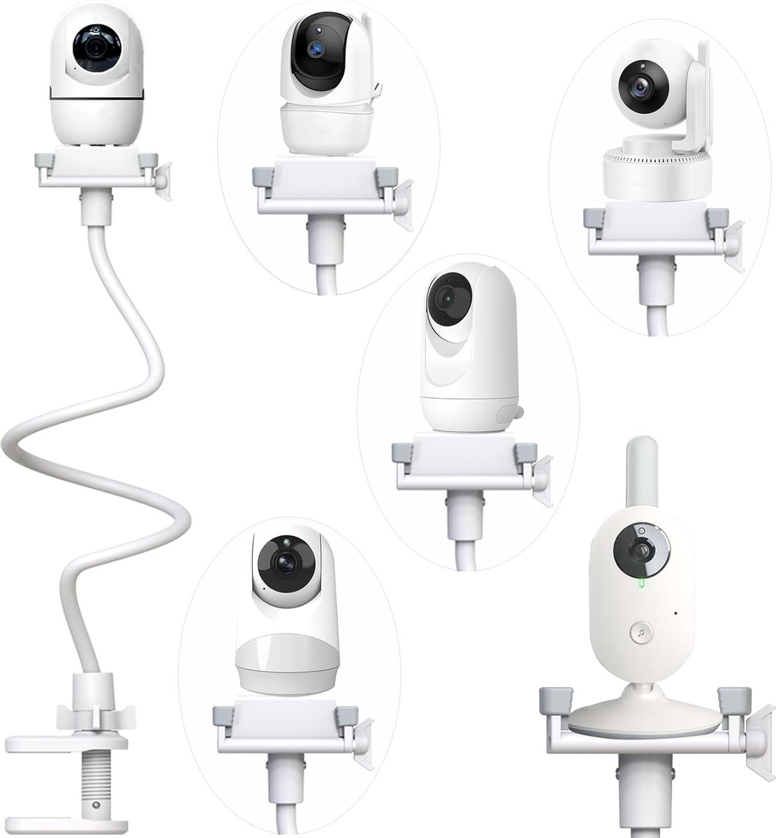 Thijox - Universele Babyfoonhouder, Verstelbare Babycamera- en Babymonitorhouder, Zonder Boren, Geschikt voor de Kinderkamer, Compatibel met de Meeste