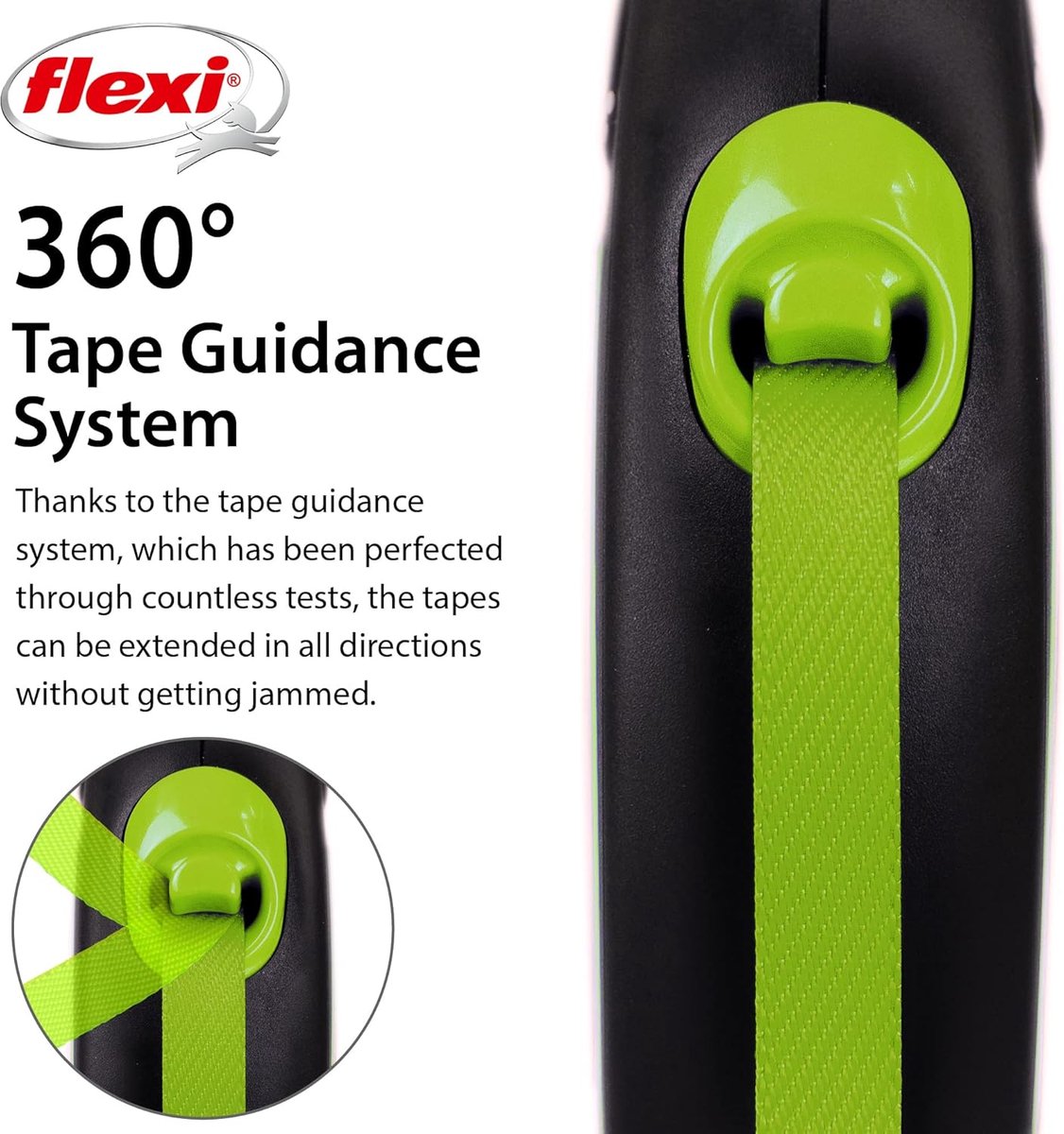 Thijox - Flexi Intrekbare Hondenriem Groen 5m voor Honden tot 15kg - Ergonomische Handgreep, Robuuste Duitse Technologie, Optimaal Veiligheidsysteem thumbnail 5