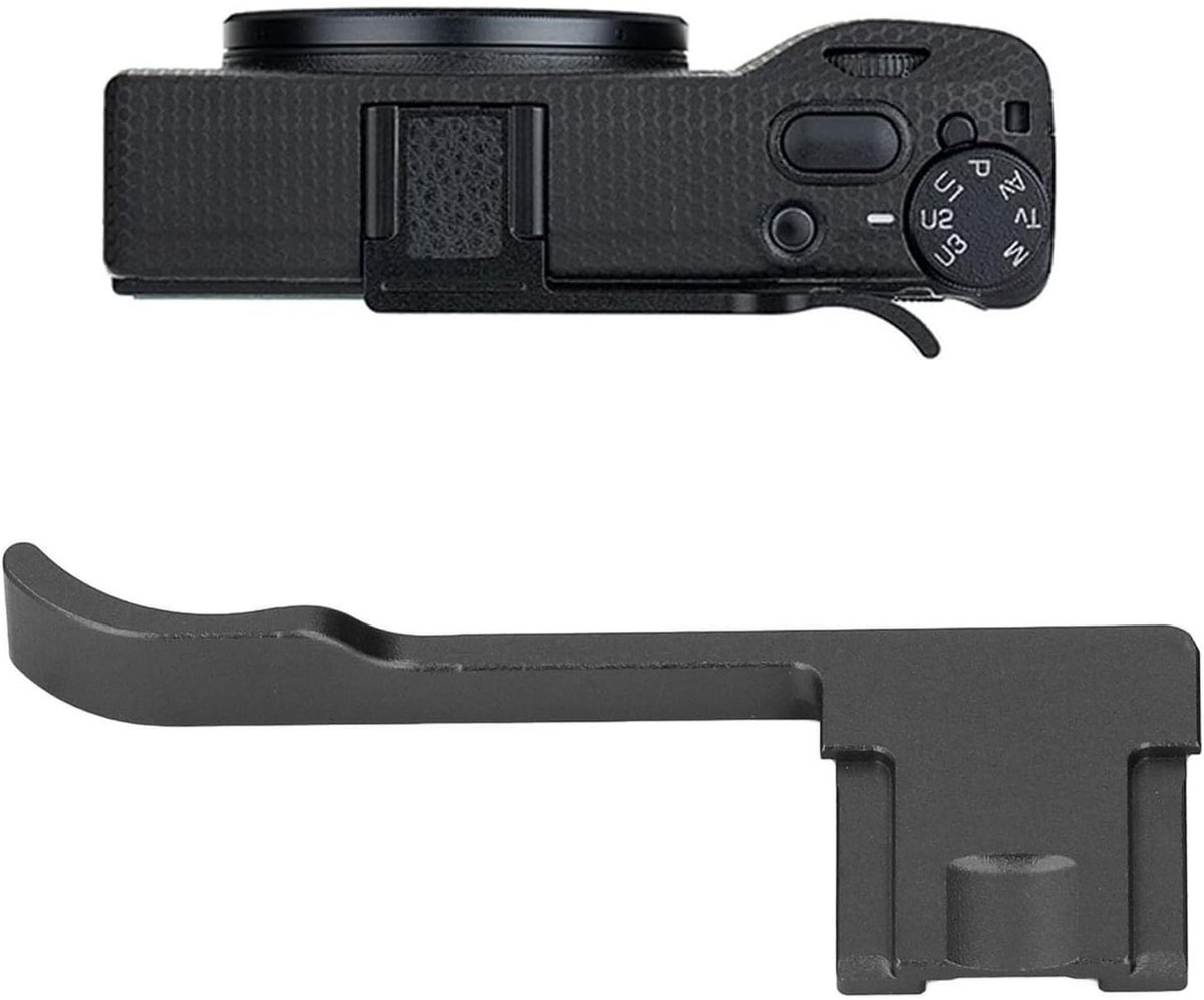 Thijox - Duimgreep voor GR III GR IIIx, Metalen Flitsschoen Grip voor Verbeterde Stabiliteit en Balans, Geschikt voor Fotografie, Zwart