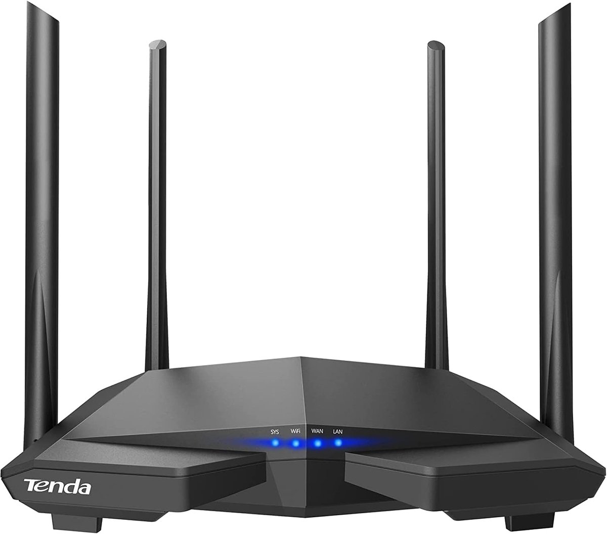 Thijox - AC6 AC1200 Dual-Band WLAN-Router - 1200 Mbit/s, 2.4 GHz & 5 GHz, 4x 10/100 Poorten, QoS, Beamforming+, Vier Antennes, App-Besturing, Zwart