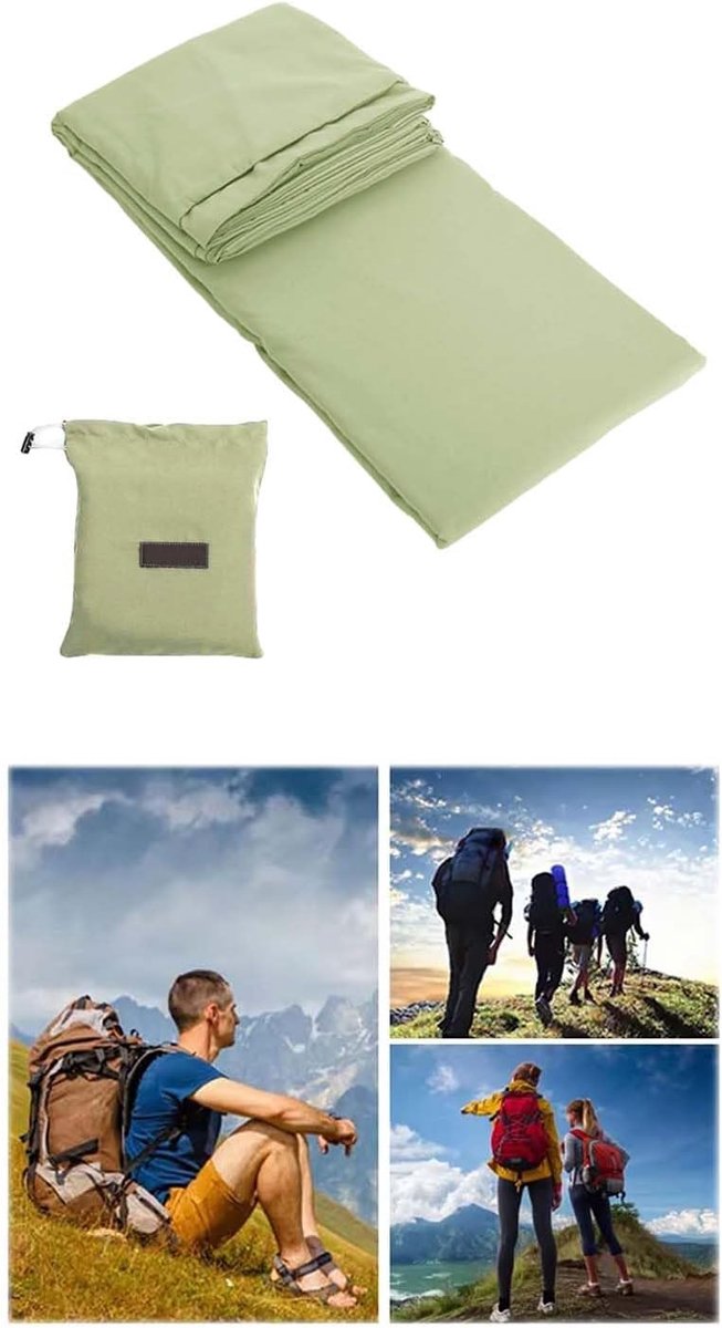SnelShoppen - Huttenslaapzak Ultralichte Reisslaapzak 210x75 cm met Oogmasker en Oordopjes - Dun Comfort voor Zomer Rugzakreizen Hotels en Hutten — afbeelding 2