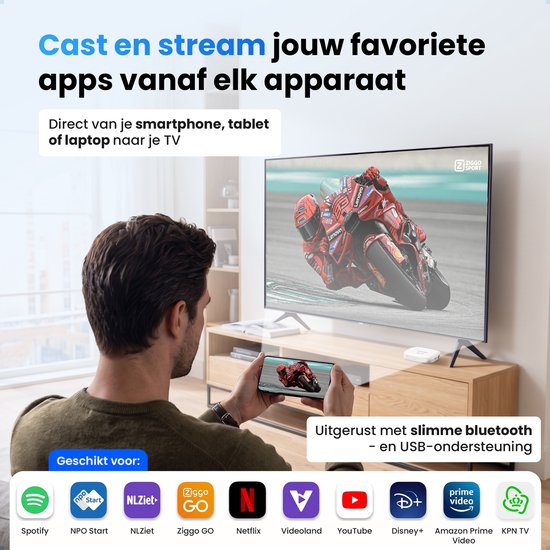 Cast en stream vanaf smartphone, tablet of laptop naar je tv met de Siltcon Android TV Box.