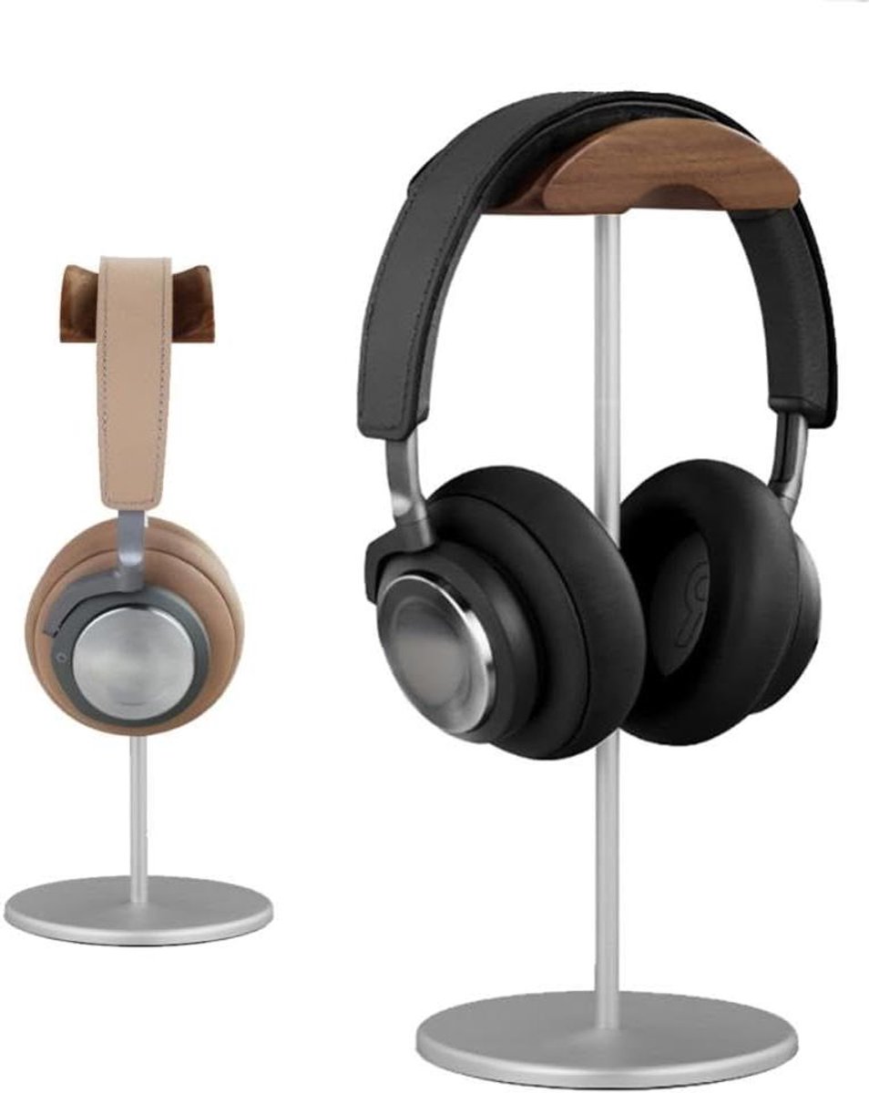 Hoofdtelefoonstandaard voor Bureau - Aluminium en Houten Gaming Headset Houder
