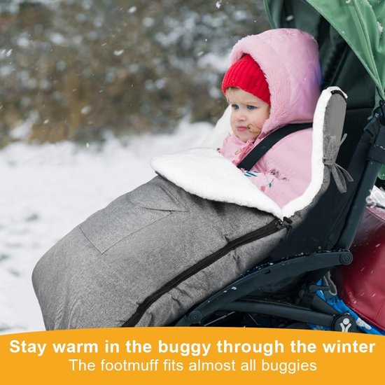 Voetenzak Kinderwagen - Baby Slaapzak - Warmte Buiten - Universele Compatibiliteit - 32 x 23 cm - Grijs — afbeelding 2