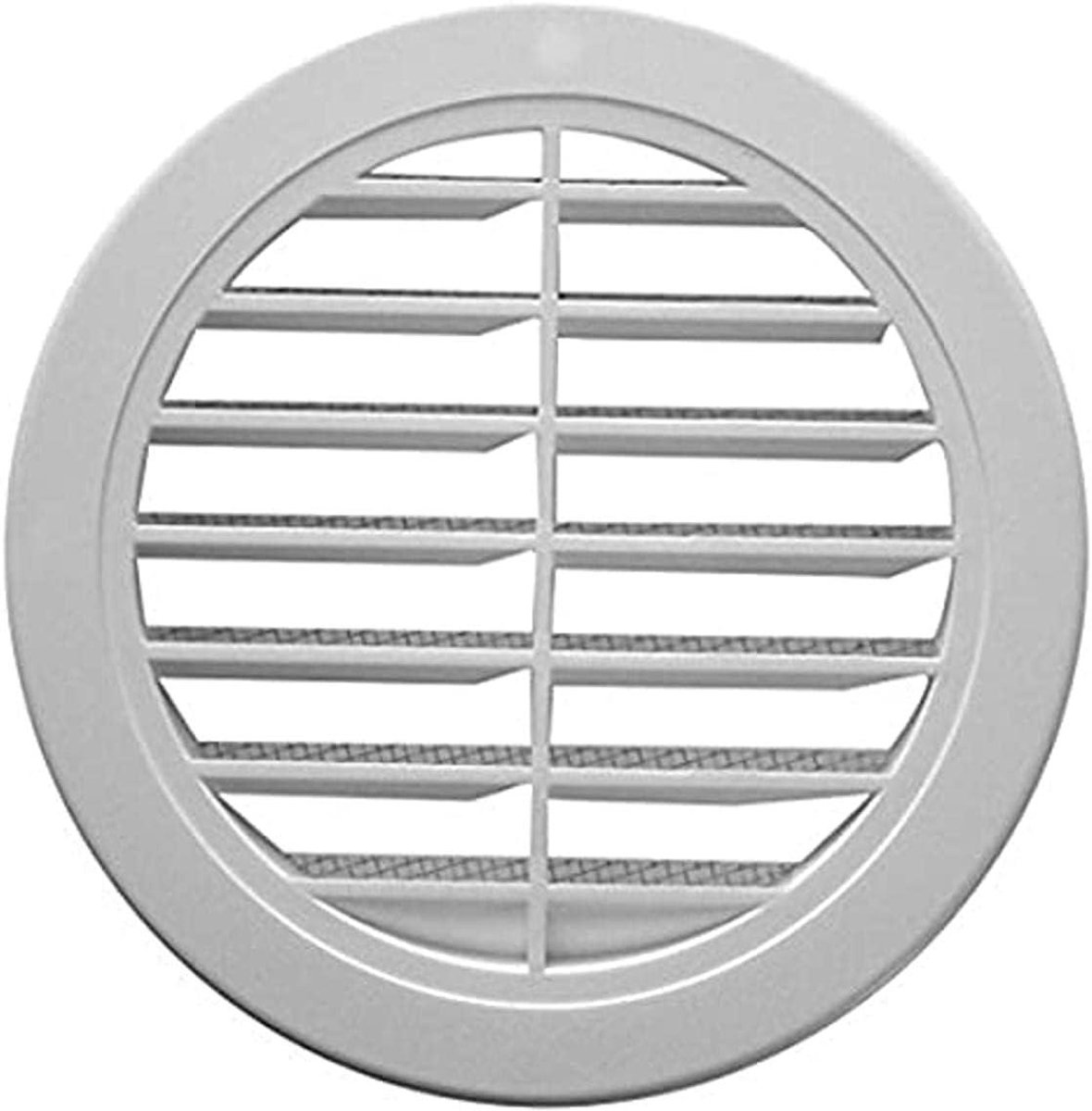 Ventilatierooster Rond - Ventilatiekap - Luchtstroom Regelen - Met Vliegenbescherming - DN 100 - Wit