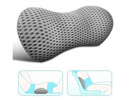 Rugkussen - Ergonomisch Traagschuim Lendenkussen - Lendenkussen - Lendensteunkussen - Supporting Foam Rugkussen - Rugkussen Onderrug - Rugkussen Stoel - Rugsteun - Ergonomisch Rugkussen Voor Auto En Bureaustoel -Grijs, 45*23*10cm