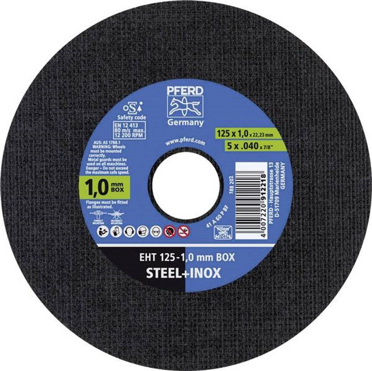 PFERD Slijpschijf 125-1mm Staal , RVS