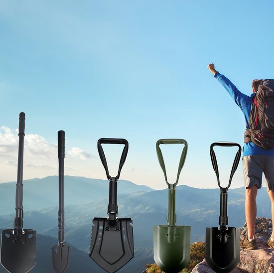 Opvouwbare Survival Schop - Schop 23 IN Camping Schop 50 # High-Carbon Steel - Draagbare Schop Voor Tuin Jacht Wandelen - Vissen Auto Noodgevallen Geschenken Voor Mannen Shoval van Boyisen — afbeelding 3