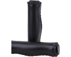 Zeer mooie en opvallende fietshandvatten van kunstleer, Bluebell Leather Grip zwart