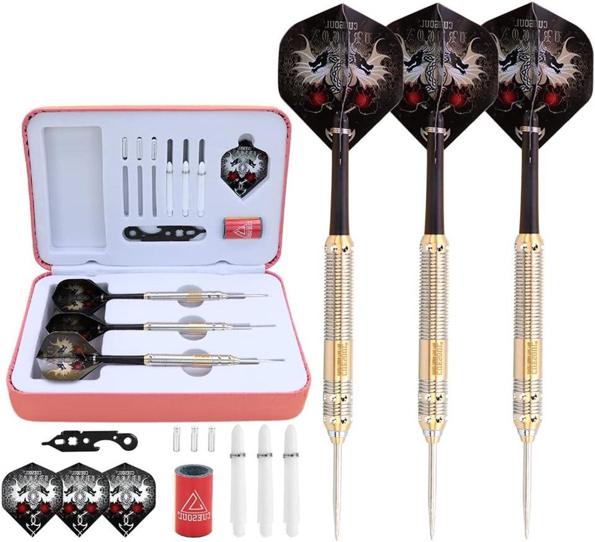 Stalen Dartpijlen - Dartset - Precisie Spel - Messing Vaten - 23 Gram - Gekleurd