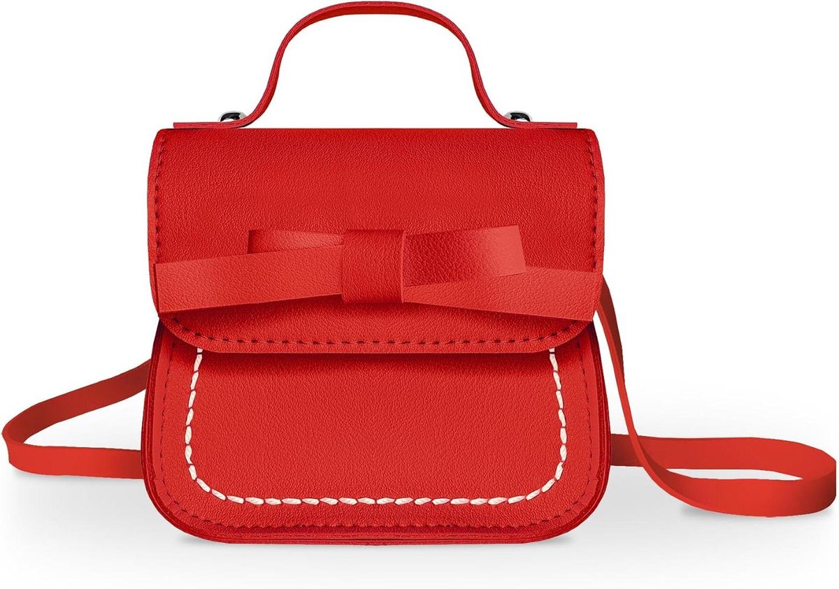 Kinder Schoudertas - Mini Handtas - Kleine Uitjes - Verstelbare Band - 11 x 9 cm - Rood