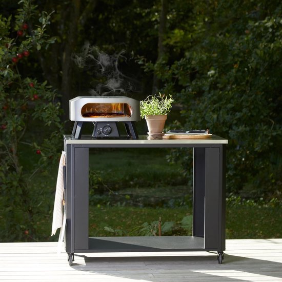 Outdoor Keukentafel - Werktafel RVS - Buiten Koken - Met Haken - 119 x 60 cm - Zwart van OutDoor — afbeelding 2