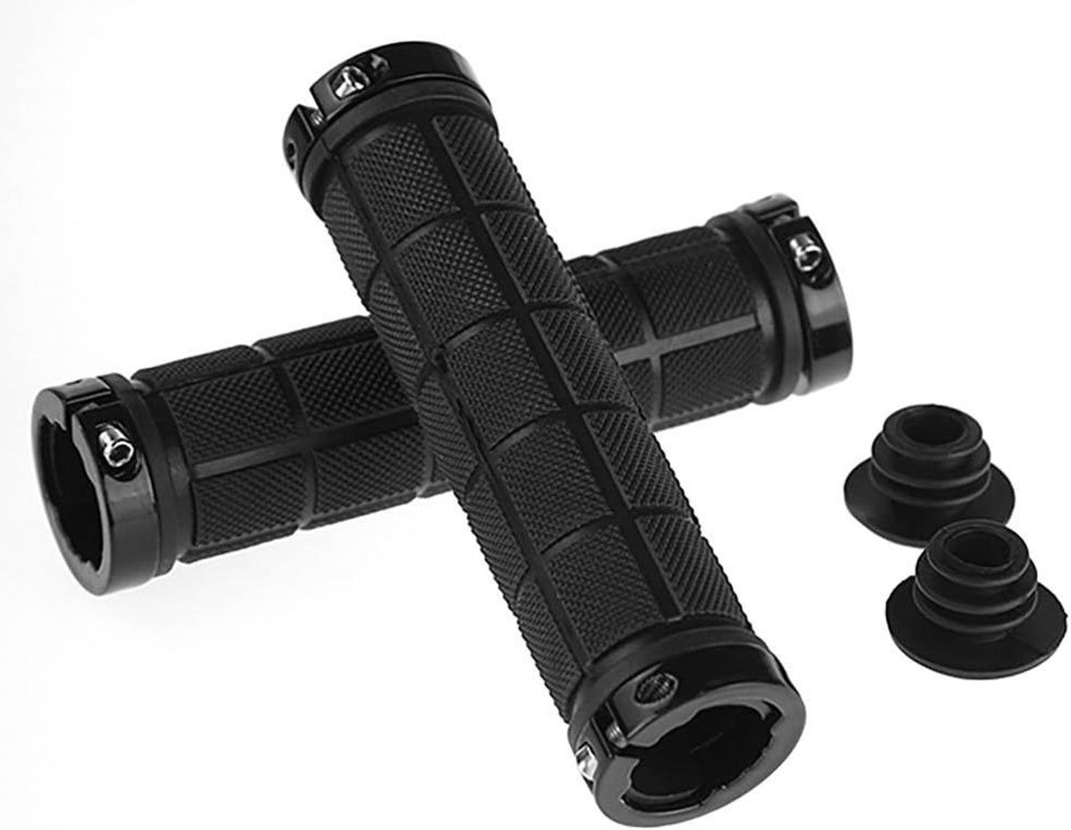 Fietshandgrepen - Stuurgrepen Set - Veilige Grip - Draaibare Klemming - 132mm Lengte - Zwart