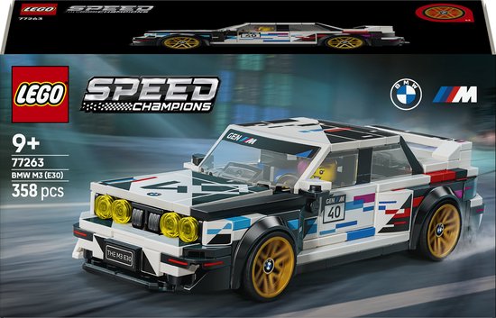 LEGO Speed Champions BMW M3 (E30) Auto Bouwpakket voor Kinderen en Kinderkamer Decoratie 77263