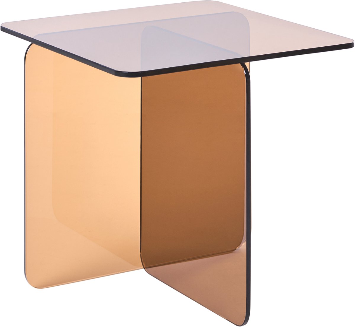 Beliani AMISK - Bijzettafel - Bruin - Glas