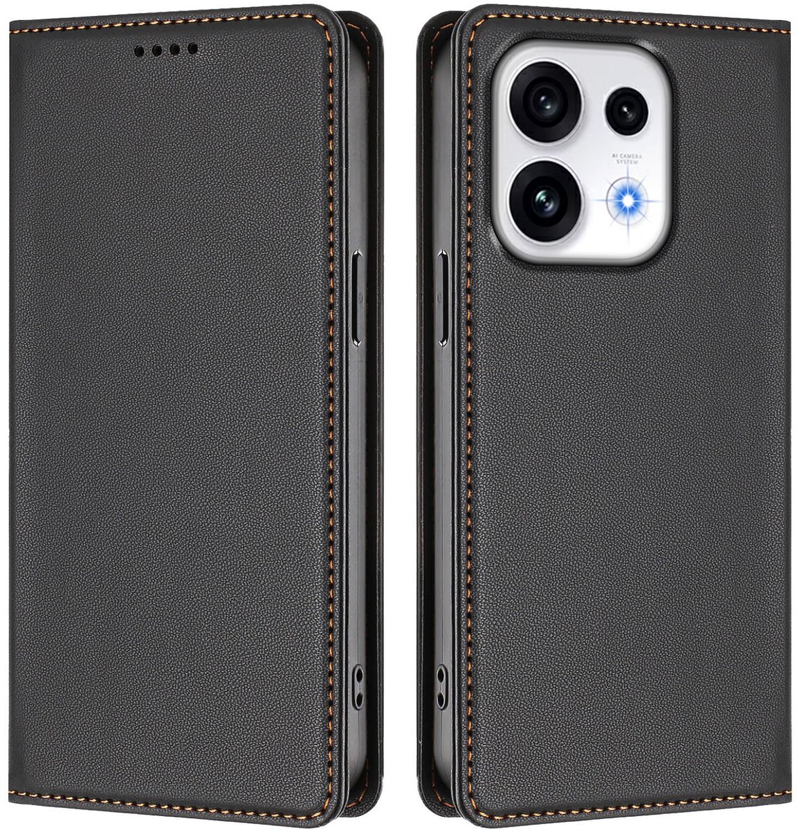 Coverup Hoesje - Geschikt voor OPPO Reno16 / Reno16 Pro Hoesje - Coverup Classic Book Case - Zwart