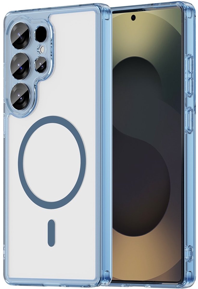 Coverup Hoesje - Geschikt voor Samsung Galaxy S25 Ultra Hoesje - Coverup Clear TPU Back Cover - MagSafe Compatible - Blauw
