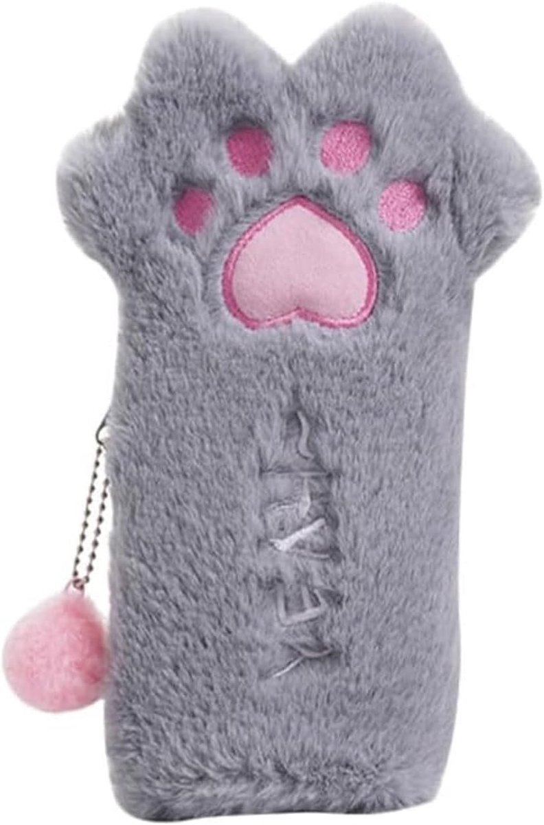 Thijox - Kawaii Katten Pluche Etui voor Briefpapier, Schattige Cat Claws Etui voor Meisjes, Tieners, Volwassenen en Kinderen, Ideaal voor School, Kant