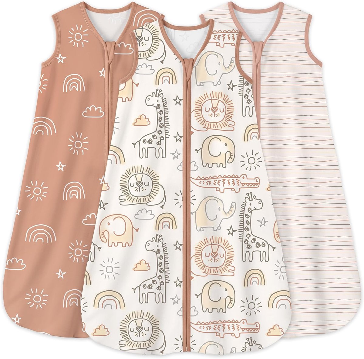 SnelShoppen - Baby Slaapzak 0.5 Tog - 3-Pack 12-18 Maanden - Zomer Slaapzak voor Baby's - 100% Katoen - Organisch en Ademend - Perfect voor Peuters en