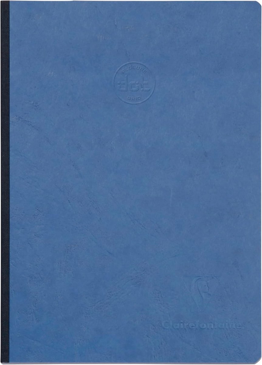 Thijox - Genaaid Notitieboek A5 Blauw met Linnen Rug - 192 Pagina's Stippen - Wit Papier 90 g/m² - Glanzende Omslag - Perfect voor Reizen en Dagelijks