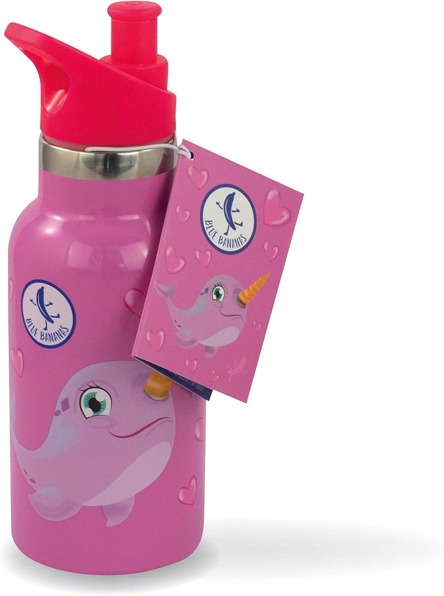Drinkfles 350 ml - RVS Vacuumfles - Met Narwahle Motief - Ideaal voor Kinderen - SnelShoppen