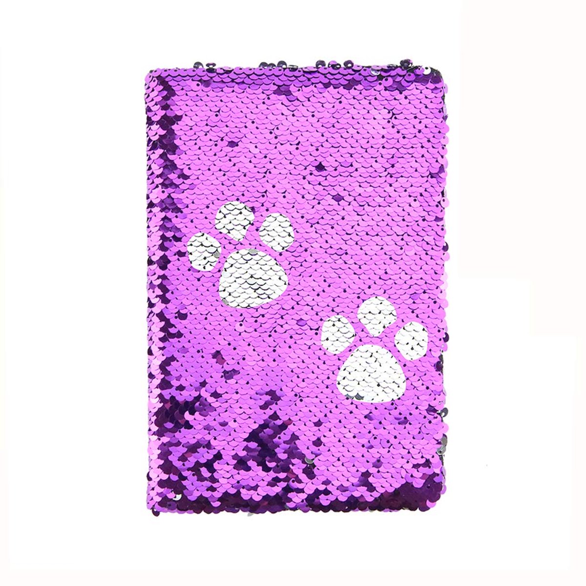 Thijox - Magic A5 Omkeerbare Pailletten Notebook met Glanzende Glittery Cover - Creatieve Planner Journal voor Kinderen en Volwassenen - Paars - Perfe
