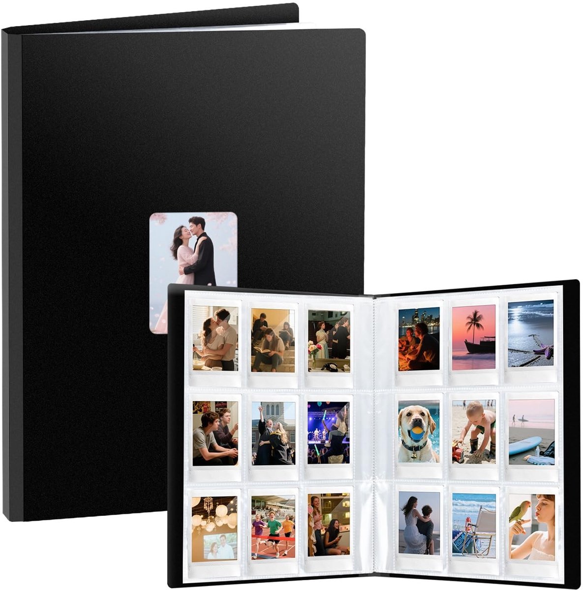 Dailygoods- Fotoalbum Geschikt voor Polaroid - Insteekalbum 216 Vakjes - Fotoboek Groot - Gepersonaliseerd Venster - Bescherming tegen Water en Stof - 6x9 cm