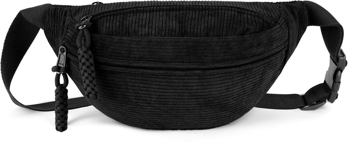 Thijox - Schoudertas Dames Cord Heuptas Riemtas Kleine Crossbody Tas Borsttas Bum Bags Sport Heuptassen 31,5x12x8,5cm voor Outdoor Reizen Hardlopen Sc
