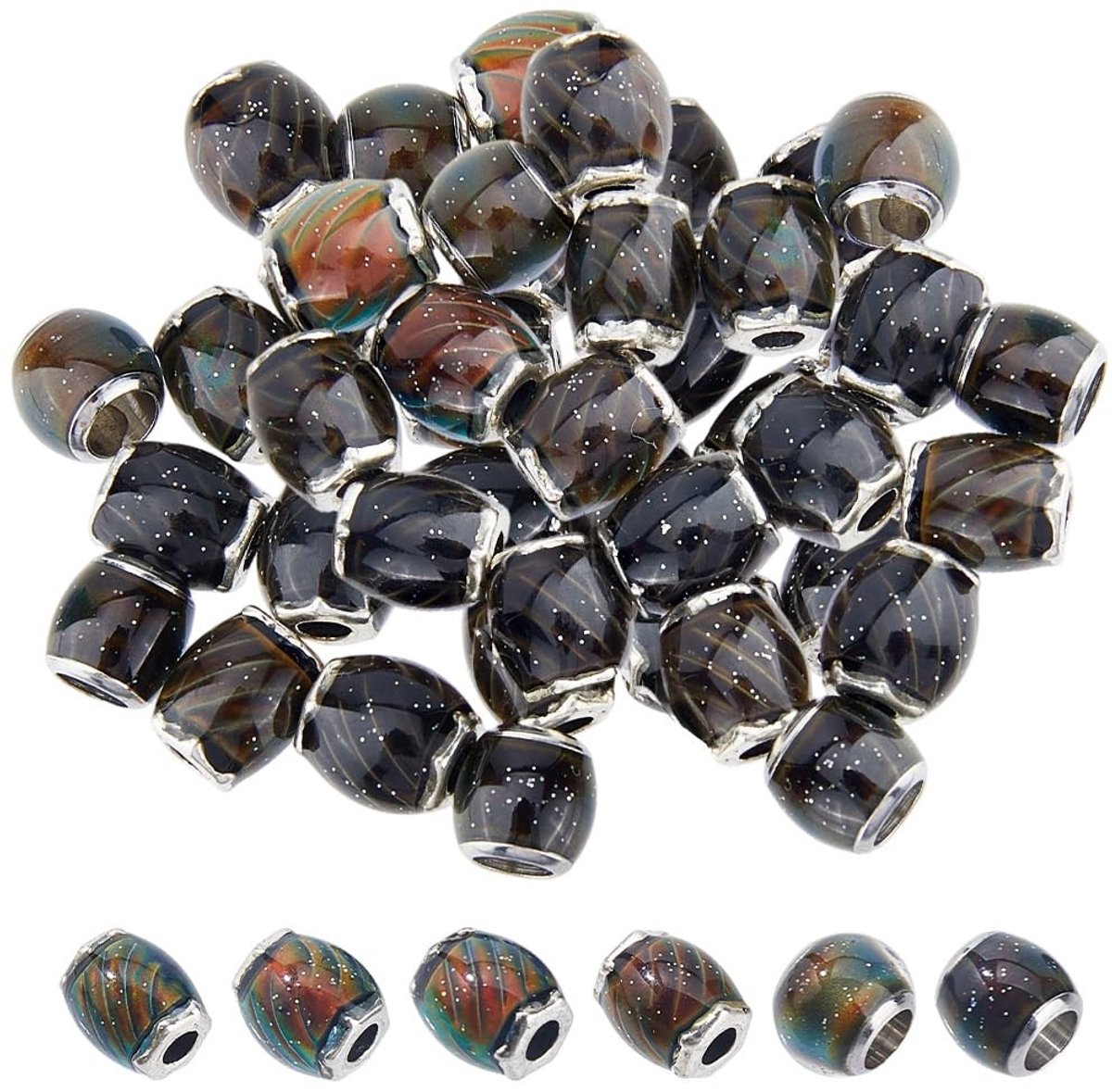 Dailygoods- Stemmingskralen 40 Stuks - Kleurverandering - Glazen Kralen - Temperatuurgevoelig - Facetteert - Groot Gat - Kleurveranderende Kralen