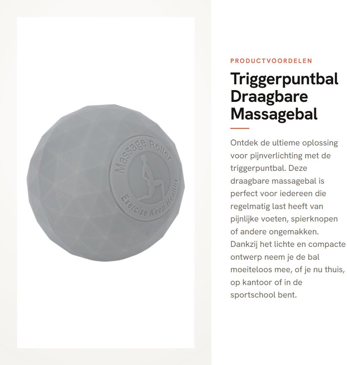 Dailygoods- Triggerpuntbal Draagbaar - Massagebal Voeten - Spierknopen - Herstel Blessures - Lichtgewicht Ontwerp - Ontspanning Spieren